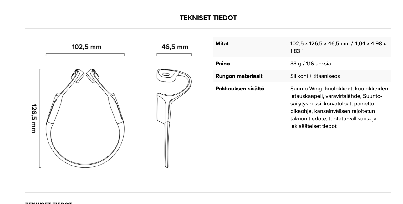 Suunto Wing urheilukuulokkeet