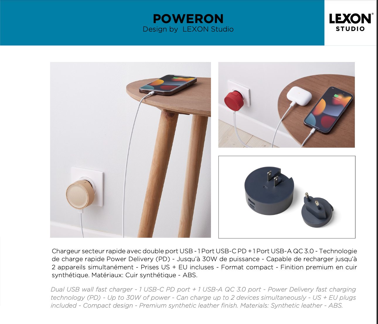 Lexon Poweron virta-adapteri