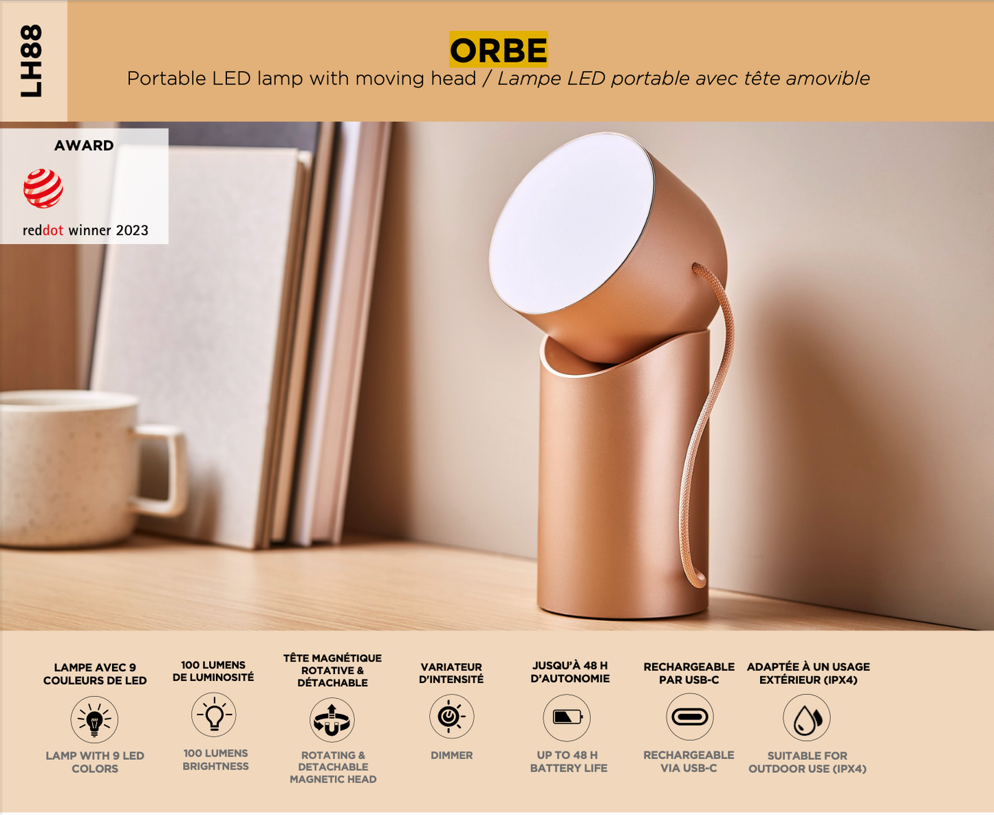 Lexon Orbe LED-valo