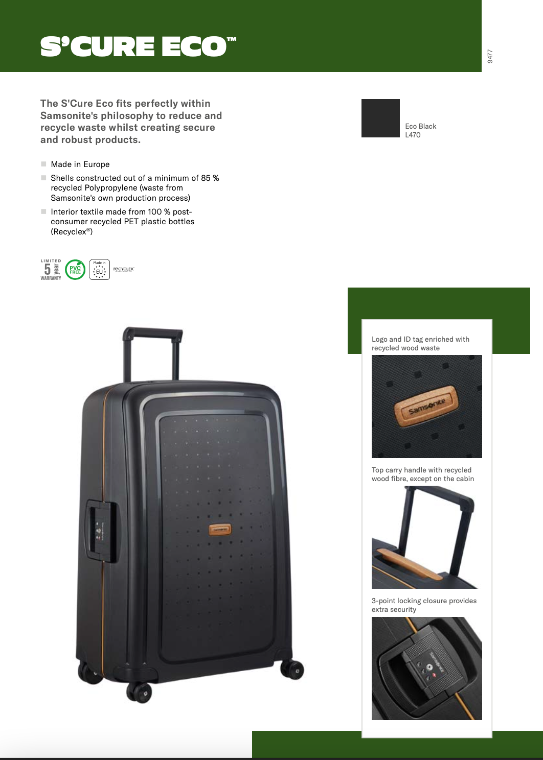 Samsonite S'Cure ECO-laukut