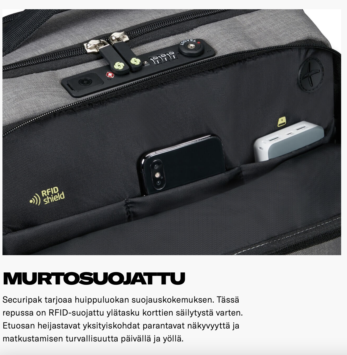 Samsonite Securipak matkakassi pyörillä