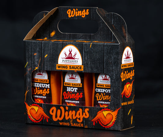 Poppamies Wings-kastikkeet 3-pack