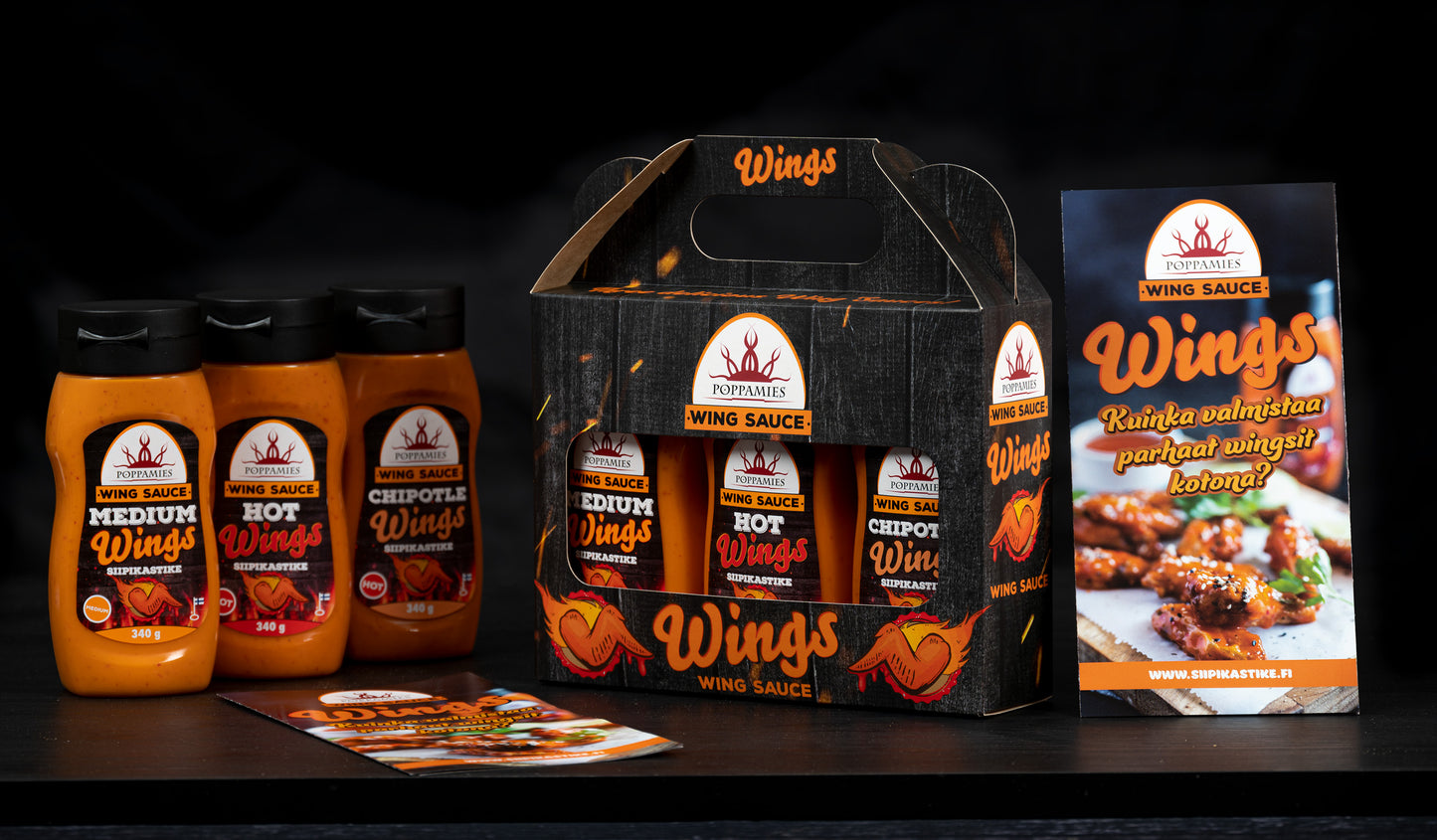 Poppamies Wings-kastikkeet 3-pack